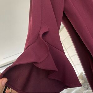Karl Lagerfeld Burgundy Wide Leg Jumpsuit
